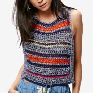Free People • Striped Crochet Sweater Vest